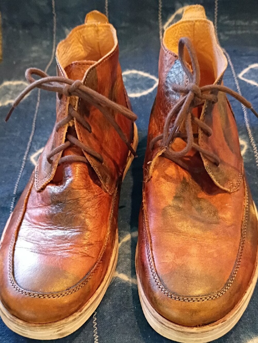 BED|STU Men's Cognac Leather Lace-Up Boots - Picture 3 of 15